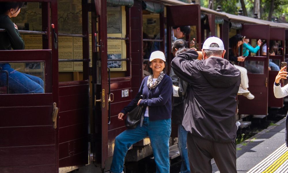 Guests Boarding Historic Train Cars Guests before train ride